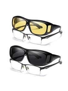 Stylish Night Vision Driving Glasses - Fashionable, Day And Night Driving Shades For Women And Men - Wind Protection, Clear Vision, Comfortable Wear Beach Accessories For Women Glasses Shades For Summer Beach Vacation,Outdoor,Travel