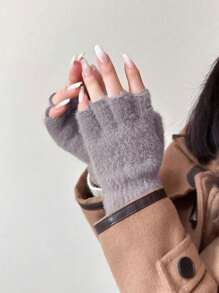 柔软保暖女士触屏手套，加厚防寒露指手套，适合户外运动、冬季骑行，情人节的绝佳礼物 - 彩色 - 查看 16