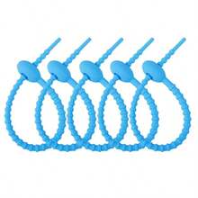Set/5Pcs Silicone Color Cable Tie Collection Zip Ties Multi-Functional Application Releasable Zip-Tie Bag Ties Headset Data Line