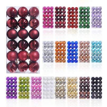 36件套圣诞球套装 - 款式多样，塑料材质，可悬挂于圣诞树上，波西米亚风格，是感恩节、圣诞节、场景装饰、节日装饰、房间装饰、家居装饰、办公室装饰、主题派对装饰、圣诞装饰的理想之选。圣诞球是冬季圣诞装饰、家居圣诞礼物和圣诞装饰品的理想之选。