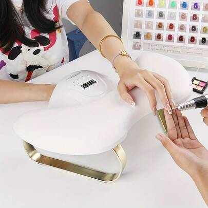 U-förmiges Nagelkunst-Handkissen, abnehmbarer Schmetterling-Doppelflügel-Halter für Nagelkunst-Handläufe, Nagelkunst-Tisch mit Handstütze-Funktion, unverzichtbares Maniküre-Werkzeug