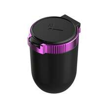 1 Pcs Car Ashtray With Lid,Portable Ashtray For Car,Mini Car Trash Can,Detachable Stainless Steel Smokeless Cylinder Cup Holder Ash Tray , Windproof For Outdoor Travel--Home Use Car Ashtray - Purple - View 1