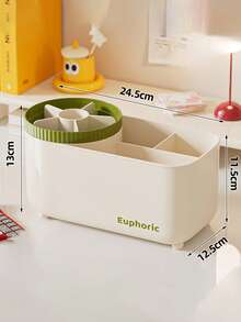 360° Rotating Makeup Organizer - Featuring A Smooth Surface, Durable Plastic, And Space-Saving Design, Suitable For Brushes, Lipsticks, Skincare, Stationery, And Makeup Brushes - Multicolor - View 15