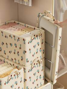 Caja de almacenamiento de tela cubo tejido azul. Con doble asa, adecuado para organizadores familiares, vuelta al colegio, mudanza, caja de almacenamiento plegable