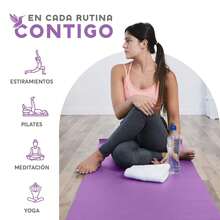 MUUK FITNESS Alfombrilla de Yoga 170 x 70 cm – Grosor 4 mm, Tapete para Yoga, Pilates, Fitness y Ejercicio, Antideslizante, Plegable y Fácil de Transportar, PVC Resistente y a Prueba de Agua, Ideal para Casa, Gimnasio, Parque o Viajes, Diseño Cómodo que Protege Articulaciones, Superficie Estable y Duradera para Relajación, Meditación y Estiramientos, Apta para Principiantes y Expertos. - Lila Púrpura - Ver 9