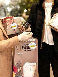 1pc Personalized Customized Acrylic Pendant, Customized Text, Can Be Hung On Gift Bags, Hanging Ropes And Other Places, With Decorative Significance, Pencil, Christmas Hat Pattern, Christmas Theme