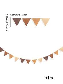 1/2/5件装棕色派对装饰棕色毛毡悬挂三角迷你套装横幅生日派对婴儿派对、婴儿主题派对