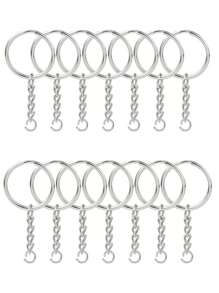 30/50/100 Peças Argolas Abertas de Aço Inoxidável Prata, Achados de Joias DIY, Conectores, Chaveiros, Anéis Circulares, Anéis Planos, Correntes de Elos