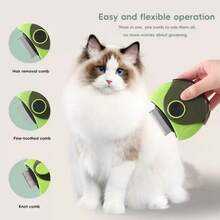1 pieza Cepillo de aseo para mascotas 3 en 1, herramienta portátil para desenredar el pelo de gatos/perros, apta para mascotas de pelo largo y corto, cepillo de limpieza y masaje, artículo esencial para mascotas