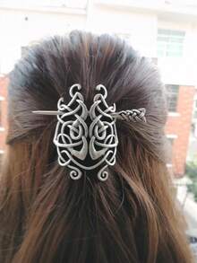 1 件复古蝴蝶发夹生命之树维京金属发夹古董中世纪发夹婚礼日常使用法式发饰女士返校哥特式黑暗万圣节秋冬