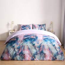 OHS Marble Duvet Cover Set - Reversible Quilt Bedding - Blush pink - View 5