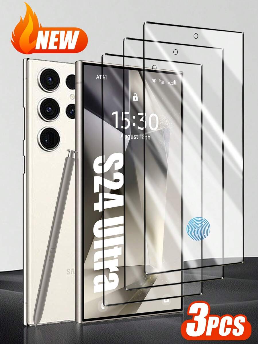 Gorilla Hero 3片裝-相容於 S25FE/Z Fold 8 Ultra/Fold 8/Fold 7/Fold 6/Fold 5/Fold 4/Galaxy S21/S22/S23/S24 Ultra/S24 FE/S25 Ultra/S25/S24FE/S23 Ultra/PLUS/S23+/S26 Ultra/S26/S26 Plus 螢幕保護貼 [支援指紋解鎖] 觸控靈敏、防刮 3D 曲面最大覆蓋螢幕保護貼 精準指紋辨識解鎖