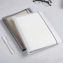 20/26 Holes A5, B5 PP Loose Leaf Notebook, 1pc Suitable For Students - Clear - View 2