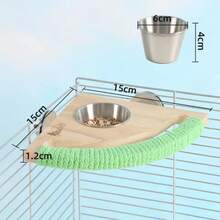 New Parrot Feeder Stand With Food Bowl, Bird Cage Accessories, Stainless Steel Feeder, Claw Grinding Stand