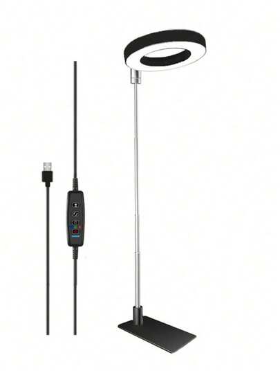 Höhenverstellbare LED-Vollspektrum-Innenbeleuchtung für Pflanzen, USB-betrieben, emittiert weißes Licht und hat eine digitale Steuerungsfunktion. Mit Tischständer geliefert und sehr geeignet zum Aufziehen von Sämlingen, Blumen und Gemüse. Eine Pflanzenleuchtlampe für den Anbau in Innenräumen.