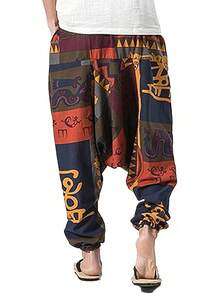 Mens Womens Harem Pants Loose Fit Boho Yoga Hippie  Drop Crotch Trousers-20256688 - phong cách 1 - Xem 10