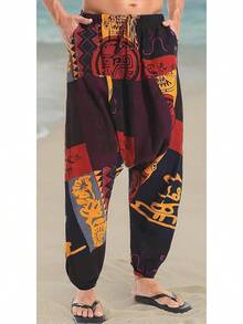 Mens Womens Harem Pants Loose Fit Boho Yoga Hippie  Drop Crotch Trousers-20256688 - phong cách 1 - Xem 9