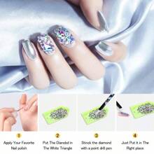 13 Pcs Diamond Painting Pen Rhinestone Picker Pencil Set Self Adhesive Nail Dotting Wax Pen With Pencil Sharpener Resin Point Drill Pens 5D Crystal Gem Pick Up Tools DIY Nail Art Accessories - [Multiple+Colors+as+Shown] - View 4