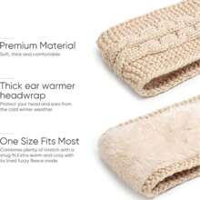 Winter Headbands For Women Ear Warmers, Cold Weather Accessories With Fleece Lining, Christmas Gifts