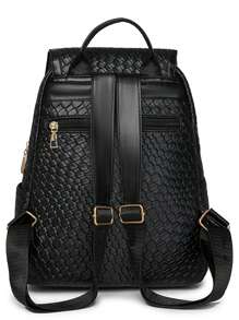 Women's Soft Leather Backpack, Large Capacity Ladies Backpack, Casual Travel Backpack For Women, Girl Backpack - Black - View 4