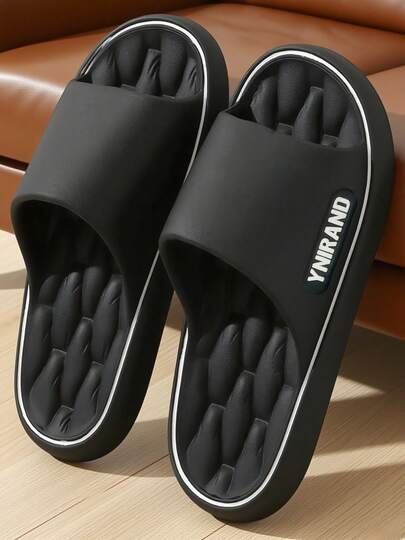 Four Seasons Men's Fashion Slippers,EVA Material Deodorant Open-Toe Soft Bottom Breathable Comfortable Home Slippers,Black Casual Daily Wear, Suitable For Walking At Home Or Outdoors, Essential Slippers For Daily Commuting