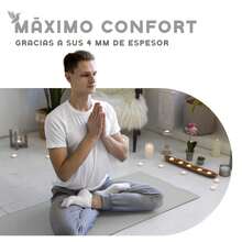 MUUK FITNESS Alfombrilla de Yoga 170 x 70 cm – Grosor 4 mm, Tapete para Yoga, Pilates, Fitness y Ejercicio, Antideslizante, Plegable y Fácil de Transportar, PVC Resistente y a Prueba de Agua, Ideal para Casa, Gimnasio, Parque o Viajes, Diseño Cómodo que Protege Articulaciones, Superficie Estable y Duradera para Relajación, Meditación y Estiramientos, Apta para Principiantes y Expertos. - Gris - Ver 9