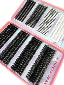 32Rows Lash Spikes Lash Clusters With Bottom Lashes Cluster Manga Eyelash Cluster 50d60d80d100d120d140d Mix Eyelash Book Extensions Cluster Lashes With Bottom Lash Cluster Fairy Eyelash Cluster Spiky Individual Lashes For Beginner - màu đen - Xem 7