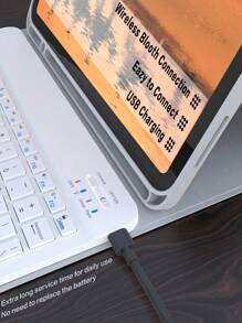 Apple Detachable Wireless Bluetooth Keyboard Case Compatible With Ipad, With 150mAh Battery And Apple Pencil Holder, Compatible With IPad Air 5th Gen (2022), 4th Gen (2020), 6th Gen (2024), 9.7", 7/8/9th Gen, 10.2", 10", Grey