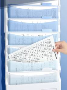 1pc Hanging File Folder, Foldable File Bag, Expandable Ombre File Pouch, Standalone Use, Suitable For School And Office