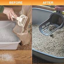 Cat Poop Scoop, -No Mess Cat Poop Scoop With Bag, Spill-Proof Litter Box Sifter, Litter Box Doubles As A Poop Scooper Holder For Single Cat Households - Grey - View 7
