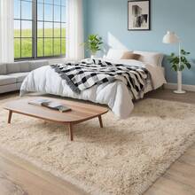 Fläche Teppiche für Wohnzimmer, Schlafzimmer Teppiche, weiche lange - Stapel, Seide - wie Teppiche, fluffige Wohnzimmer Fläche Teppiche, für Schlafzimmer, Schlafzimmer, Wohnzimmer, klappbar, Rutschschutz 240 * 300cm,Beige Minzgrün Regenbogenfärbung Regenbogen Rosa schwarz Grau Blau-grau gefärbt Bohnensandpulver Schwarzgrau gefärbt Kamelfarbe Übersetzung auf Deutsch - Kamelfarben - Übersicht 6