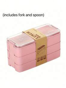 1 Set Bento Box, 3-in-1 Bento Box Set, 3 Fächer Behälter, Erwachsenen Lunchbox mit Unterteilungen, Besteck, mikrowellen- und spülmaschinenfest, geeignet für Mittagessen, Snacks, Schule und Reisen, Schulsachen, Weihnachten, Weihnachtsgeschenke