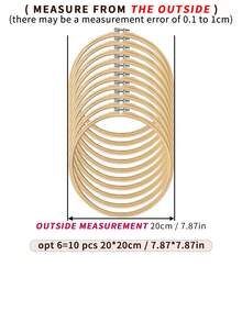 10 قطعة/مجموعة حلقات تطريز من الخيزران لل- DIY، إطارات تطريز، حلقات معلقة لأحلام الصائد، مناسبة لديكور المنزل، الزينة الجدارية، ديكورات هالوين وعيد الميلاد، إكسسوارات المكتب والسرير، زينة السيارة، الهاتف، سلسلة المفاتيح، الحقائب والملابس