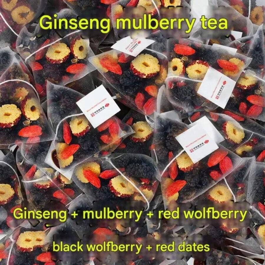 Kidney Tea Formula Ginseng Ten Treasures Tea, Ginseng Five Treasures Heat-Clearing And Detoxifying Tea Bags, Ten Treasures Formula, Nourishes Kidney Yang, Suitable For Men And Women (30 Bags/150g) - 彩色 - 查看 1