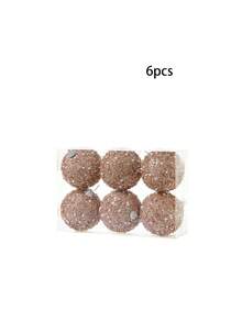 6件套圣诞装饰闪光泡沫挂件，适用于圣诞树、家居、婚礼、节日、派对装饰，圣诞家居装饰，圣诞礼物，圣诞装饰品