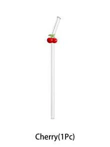 1/2/4 件/1/2 套可重复使用玻璃吸管，配有柠檬/樱桃/红草莓/粉红草莓水果饰物，适用于水杯，可爱弯曲透明吸管，配有清洁刷，适用于冷饮、奶茶、咖啡、果汁、冰沙、厨房、餐厅、鸡尾酒会、返校、送给女朋友/男朋友、父母、朋友的礼物、节日用品、万圣节、感恩节、圣诞节。 - 款式1 - 查看 16