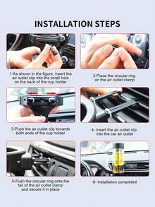 多功能车载杯架，安装在出风口的饮料架 - 多色 - 查看 6