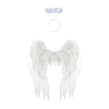Adult Angel Wing Lightweight Feather Angel Wings And Halo Headband Cosplay Costumes Props For Party Accessories - 白色 - 查看 10