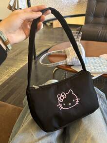 1 حقيبة كتف مطرزة بتصميم كارتوني لطيف متعدد الألوان لهالو كيتي، متعددة الاستخدامات، جميلة، طازجة وناعمة للنساء، سعة كبيرة تحت الذراع، مناسبة للاستخدام اليومي، هدايا العطلات، التصوير أثناء السفر، التنسيق اليومي