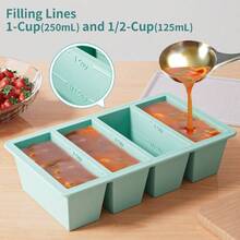 Silicone Freezer Tray For Sauce Cube: Silicone Freezing Tray For Broth Soup Storage Freeze 250mL 125mL Souped Portion - 綠色 - 查看 5