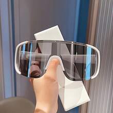1 Piece Y2K Style Women's Square Fashion Glasses - Polycarbonate Frame, AC Lenses, Lightweight Plastic Hinges And Protective Case - Suitable For Casual And Formal Wear, Formal Glasses| Minimalist Glasses| Durable Glasses - 銀白色 - 查看 2