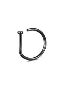 1pcs/Unisex Fake Pierced Nose Ring Nose Septum Non-Piercing Nose Clip Rock Hip Ring Stainless Steel Fashion Punk Body Jewelry - Bạc - Xem 5