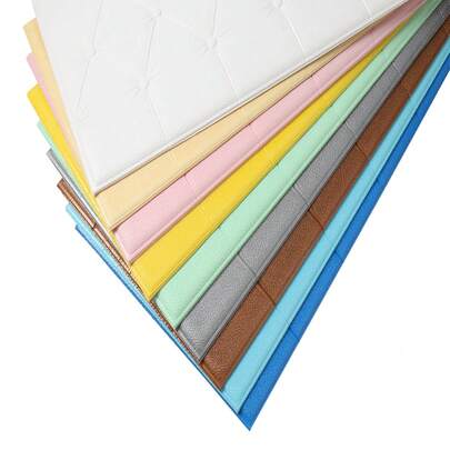 自粘式3D设计，优雅菱形图案装饰靠垫墙贴，适用于榻榻米床头板，柔软衬垫，黑白配色，适合卧室和客厅装饰，儿童房泡沫墙板，皮革包裹装饰防撞墙垫，卧室床头板墙面装饰，确保安全