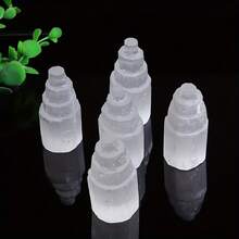 برج كريستال السيلينيوم الطبيعي، يوازن الطاقة الروحية، ديكور للمشاهد، طاولة، زخارف كريستالية، ديكور المنزل، عناصر السحر، هدايا جوارب عيد الميلاد، هدايا ديكورية لرأس السنة الجديدة - أبيض - مشاهدة 4