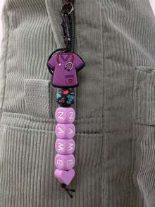 Custom Silicone Letter Keychain, Personalized Keychain, Customized Cute Keychain, Customizable Birthday Gifts, Purse Charms, Key Chain For Women/Men, Kids Keychains, Anniversary, Nurse Clothes Pattern, Bedroom, Versatile, Friends, Family, Students, Mother, Boys, Girls, Unique Gifts - Multicolor - View 6