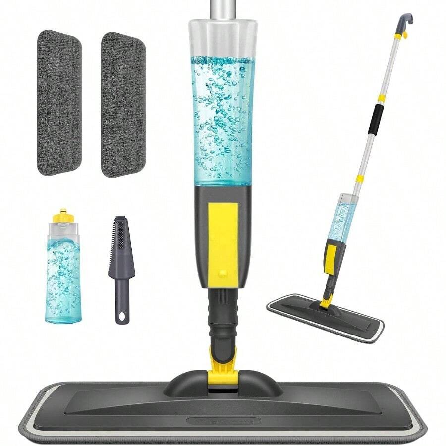 Spray Mop For Floor Cleaning, Dust Mop With 3 Pcs Washable Pads And 400 Ml Refillable Bottle For Household Or Commercial Use Wet Mop For Hardwood Laminate Tile Ceramic - Miếng lót Gray-08-2 - Xem 1