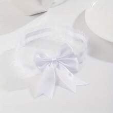 One Piece Of White Lace Bow Elastic Thigh Sexy Wedding Leg Ring Suspenders, Bridal Leg Ring Pendant, Thigh Chain, Wedding Suspenders Belt Accessory