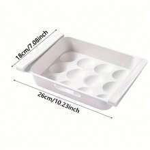 1pc Adjustable Plastic Refrigerator Storage Box With 12-Slot Egg Tray - Pull-Out Fridge Drawer For Storing Fruits, Vegetables And Food - Multicolor - View 8
