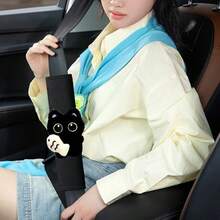 1 pieza Funda para el hombro del coche con decoración de gato negro y pez, se ajusta a la mayoría de los vehículos, diseño elegante y de moda, mejora la comodidad y la , accesorio interior del coche - Negro - Ver 4