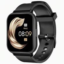 1 件男女通用舒适硅胶表带智能手表，升级版配备无线通话、计步器、卡路里计数器、运动追踪、多种运动模式、远程摄像头、音乐控制、闹钟、通知、180mAh 锂离子电池、1.83 英寸全屏触摸显示屏，兼容 Android 和 IOS，适合作为节日礼物